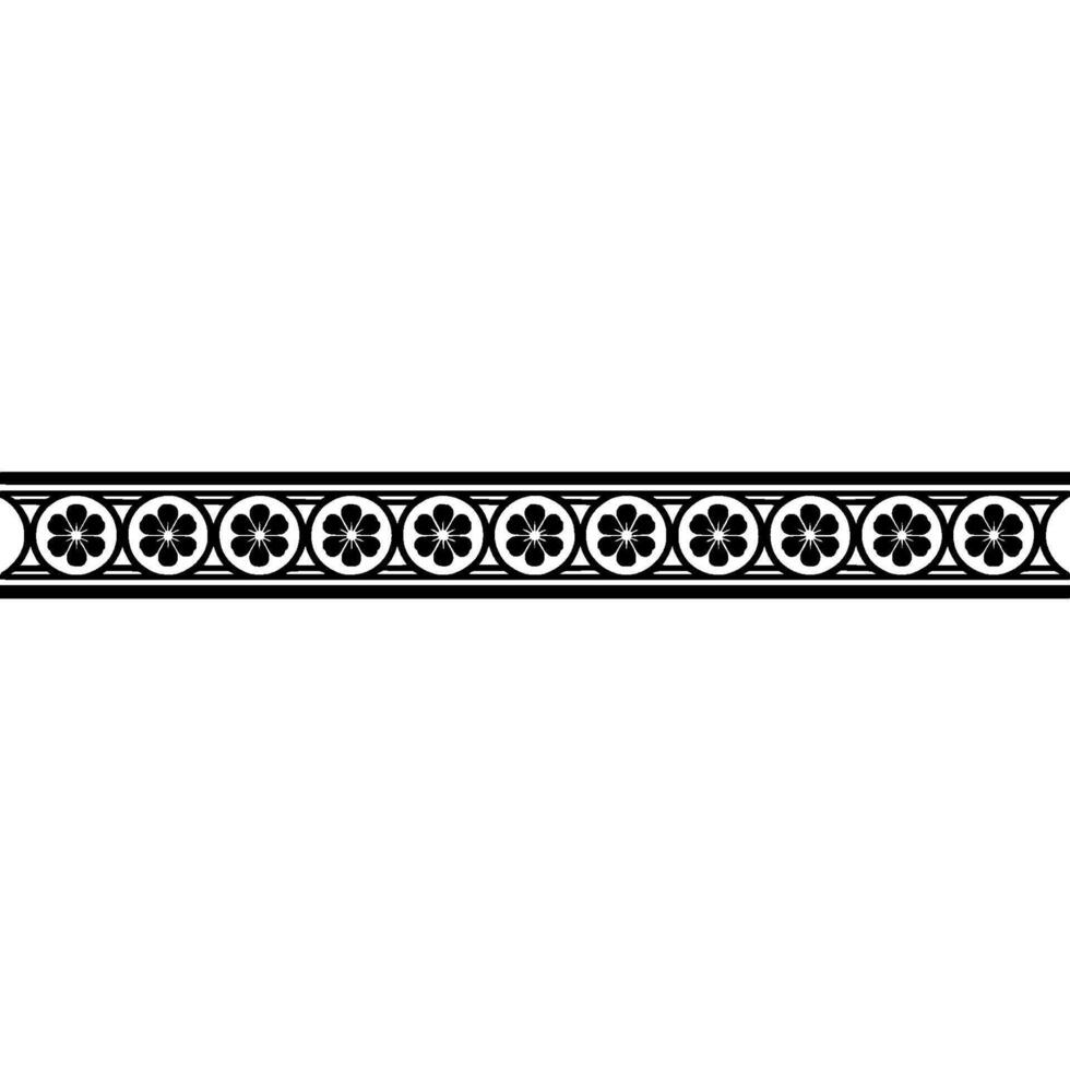 Floral Border Element - Minimalist Black on White. vector