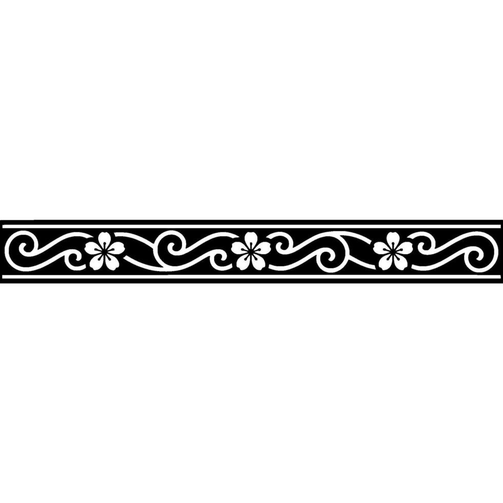 Elegant Black and White Floral Border on Graduated Background. vector