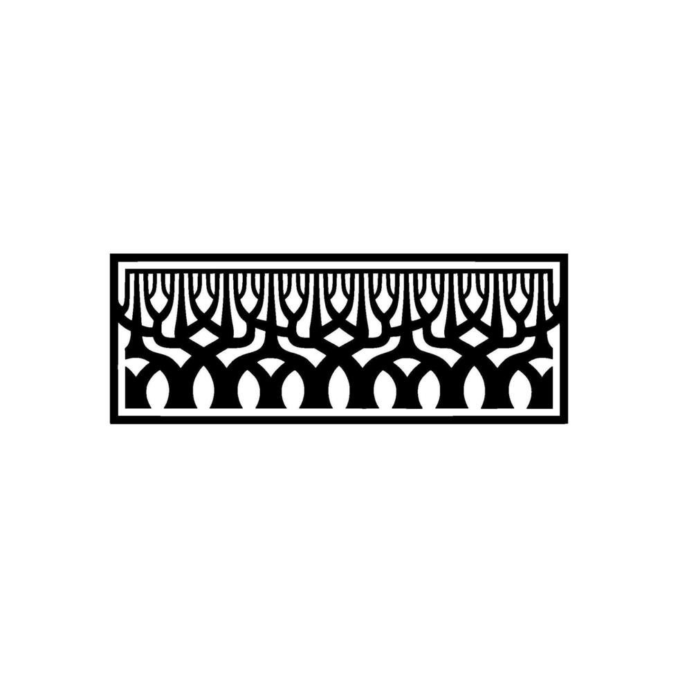 Geometric Ornamental Border Black White Laser Cut. vector