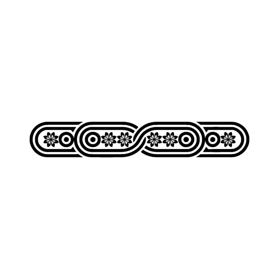 Decorative Floral Pattern in Black White, Minimalist. vector