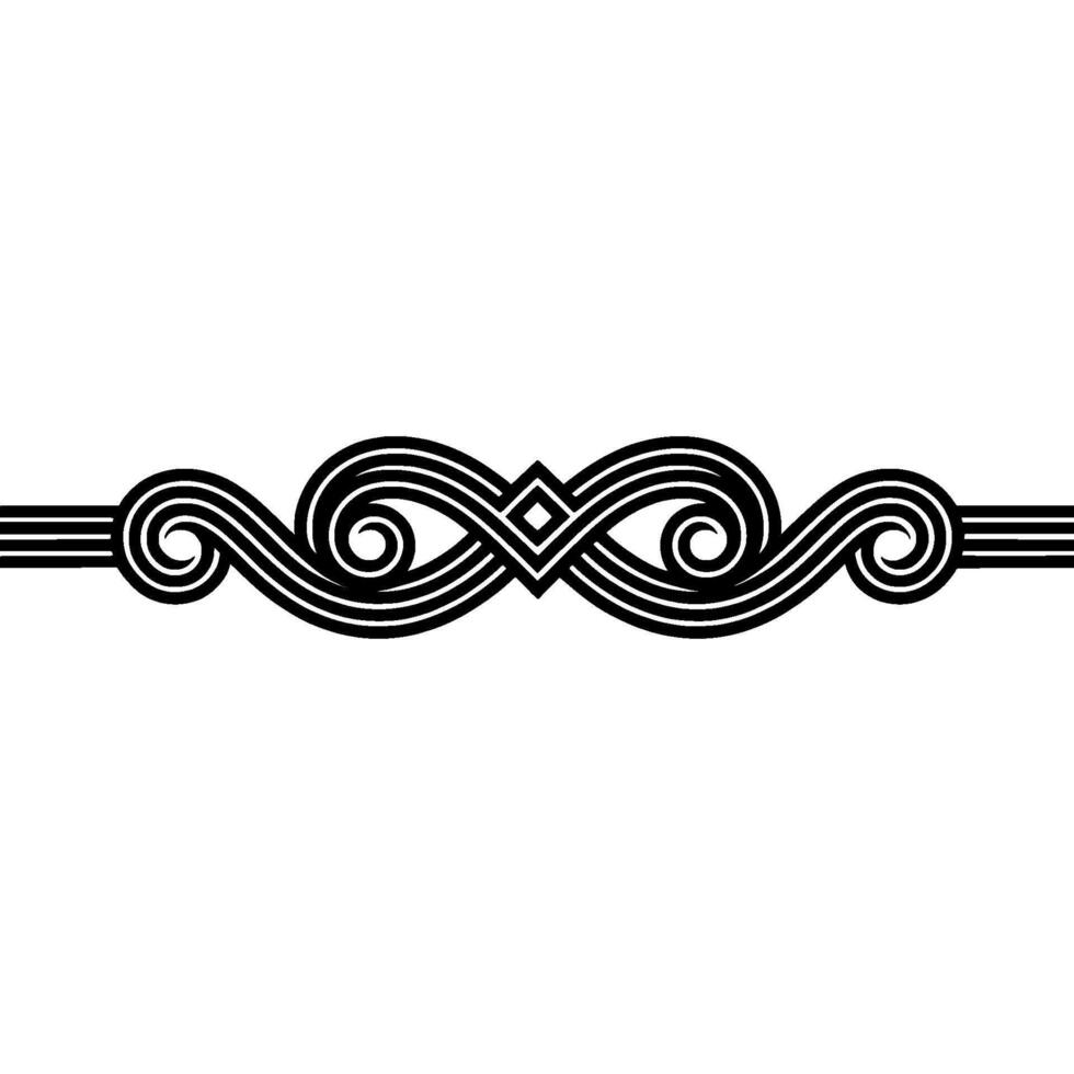Elegant Swirl Ornament, Black Lines on Gradated Background. vector