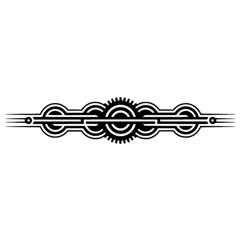 Minimalist Gear Motif Tech Abstract, Decorative Element. vector