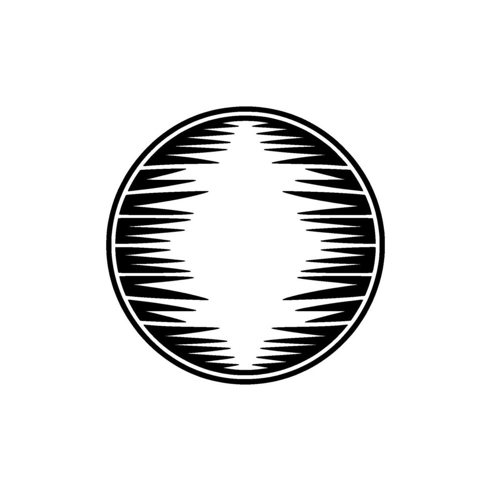 Geometric Circle with Spike Details on White Background. vector