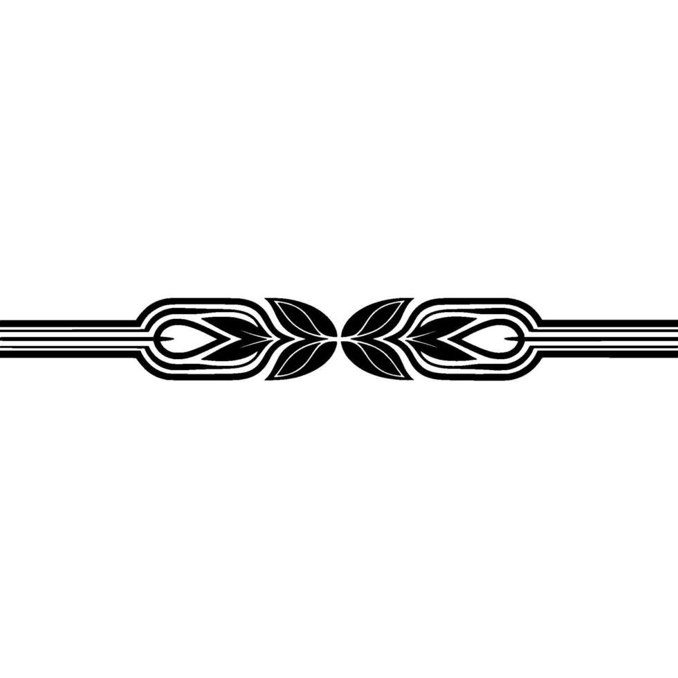 Minimalist Ornamental Leaf Element, Divider. vector