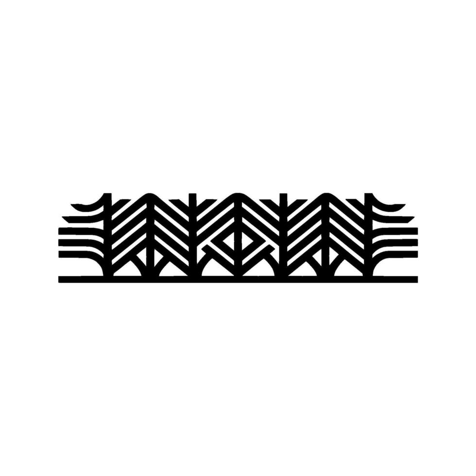 Minimalist Abstract Border , Geometric Elements, Black on White. vector