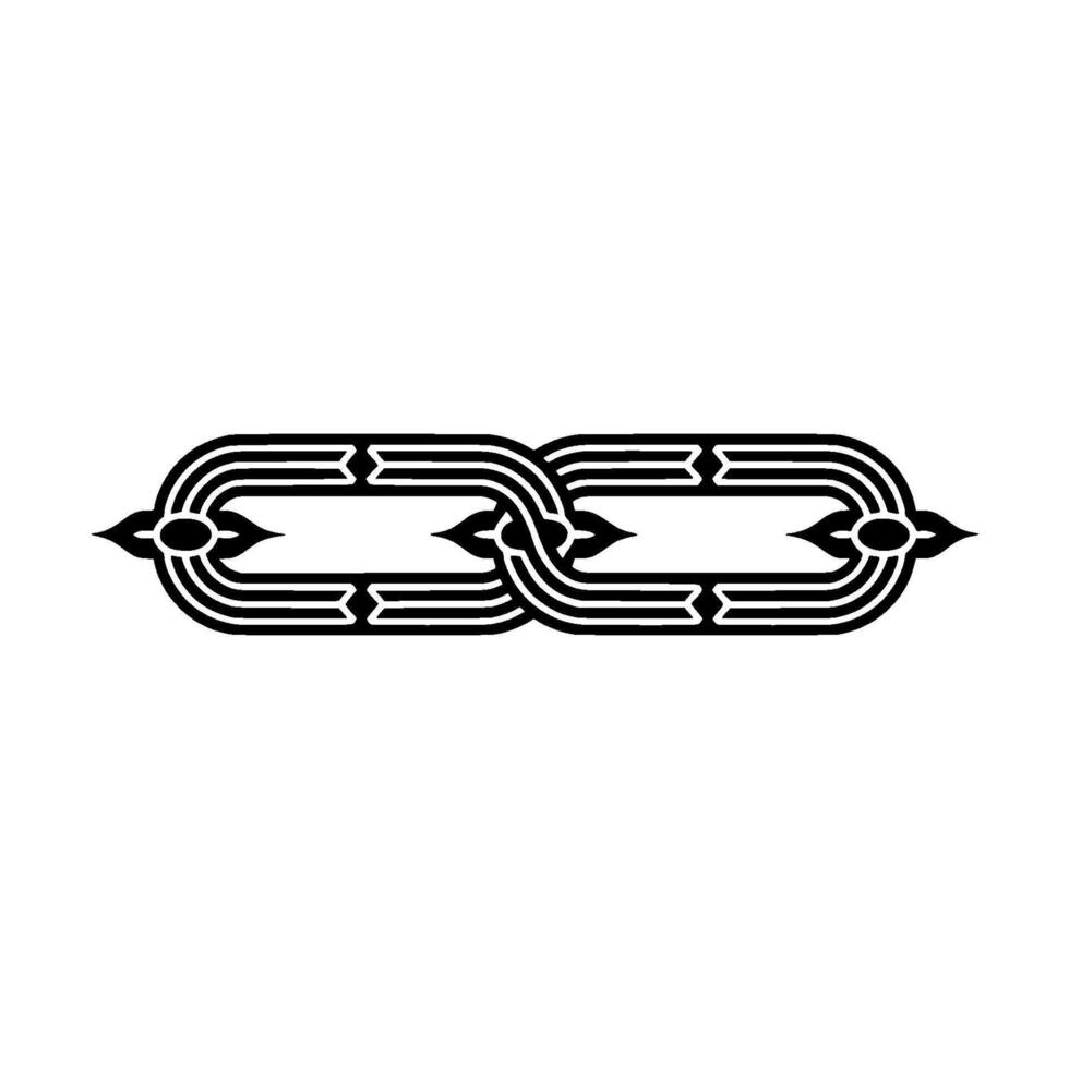 Elegant Black Ornamental Chain Link, Modern on Gradiant Background. vector