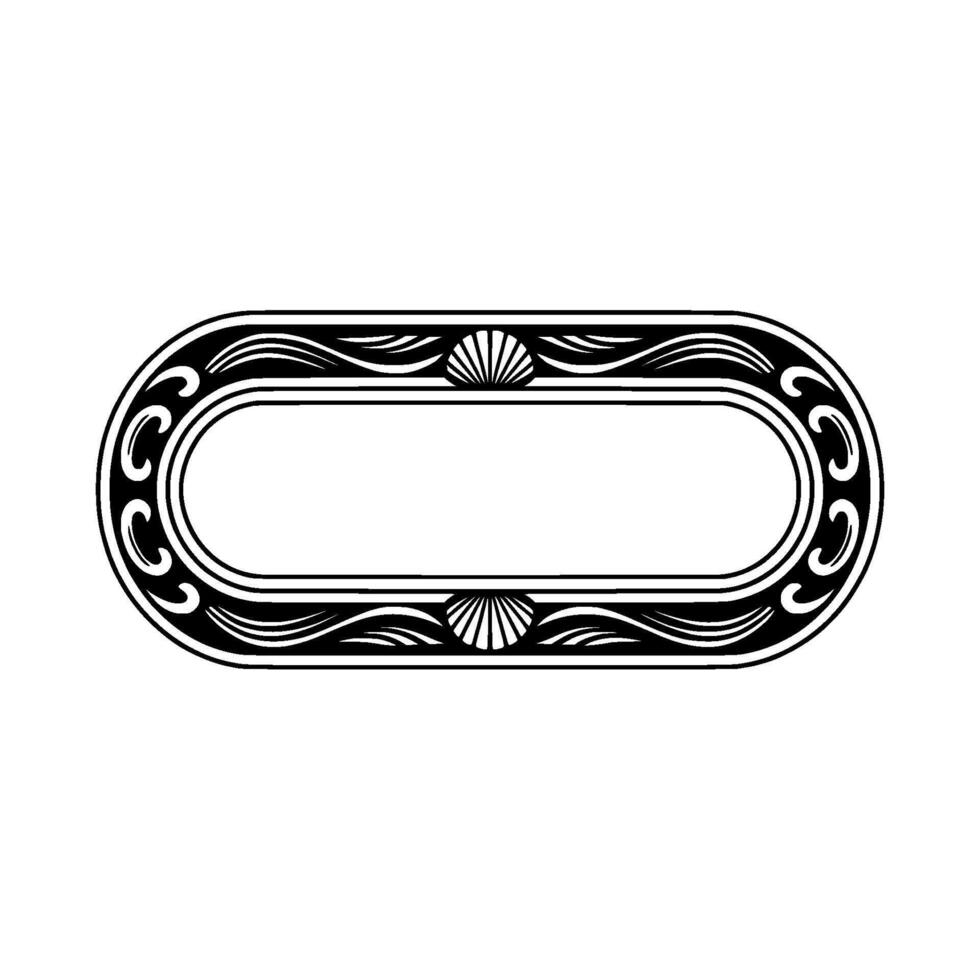 Elegant Oval Frame with Shell Motifs - Illustration. vector