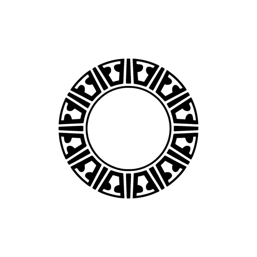 Abstract Black White Circular Ornament Illustration. vector