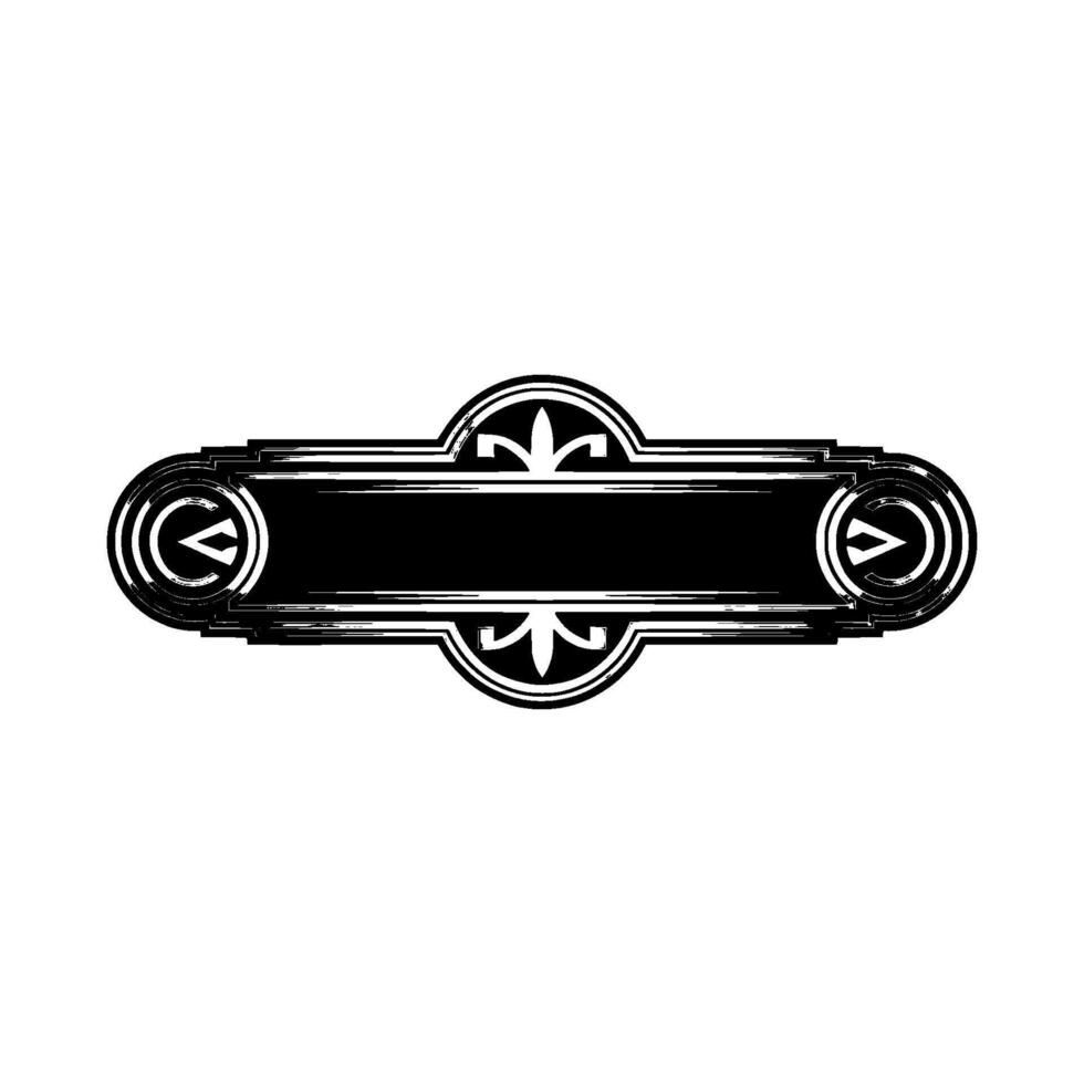 Art Deco Emblem Template, Black and Silver, Minimalist. vector
