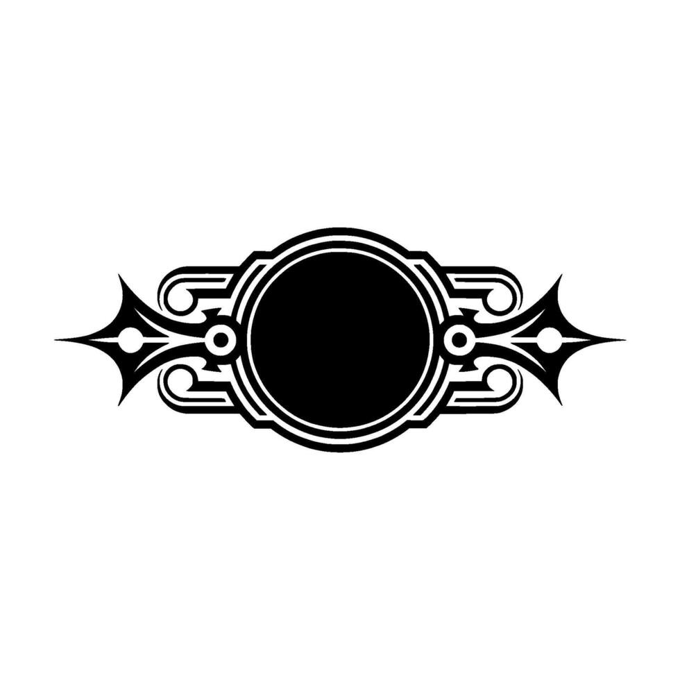 Elegant Black Emblem on White Background Decorative. vector