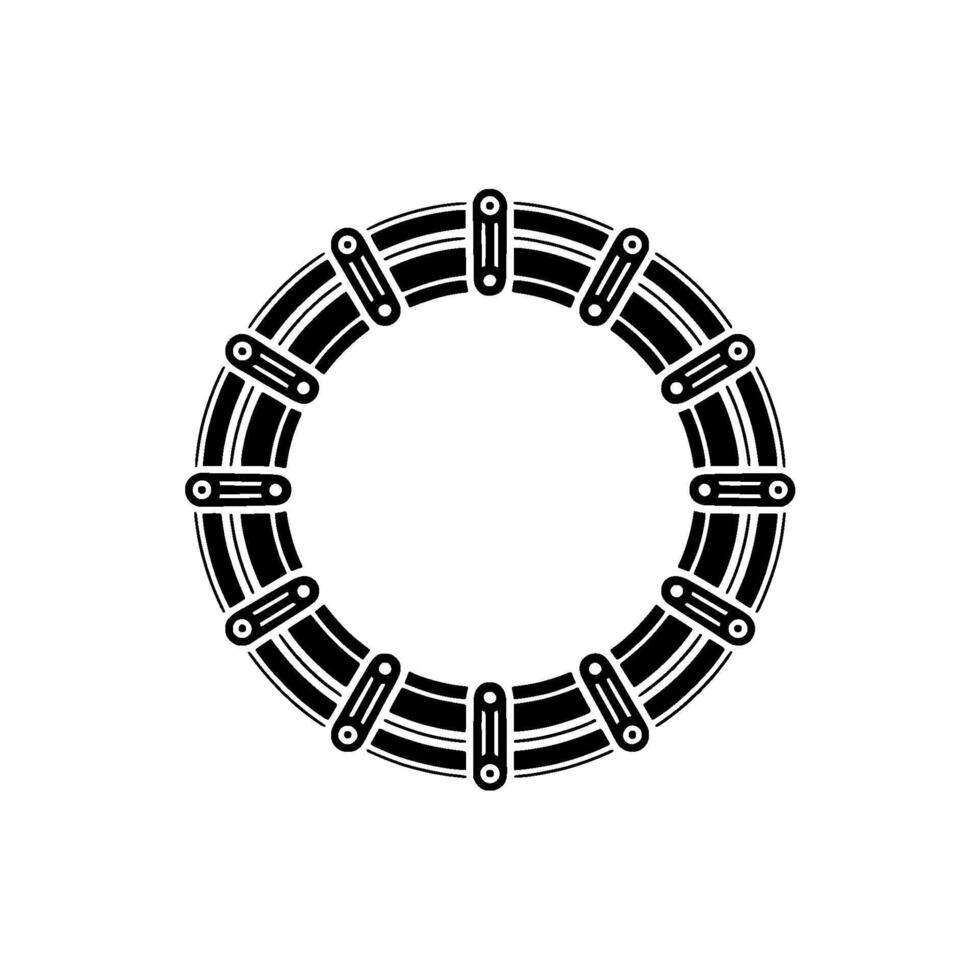 Minimalist Circular Element in Black on White, Geometric Shape. vector