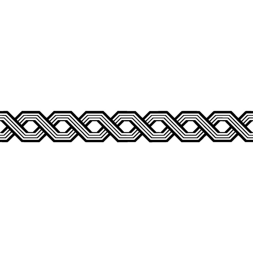 Geometric Interwoven Border, Black White, Elegant. vector