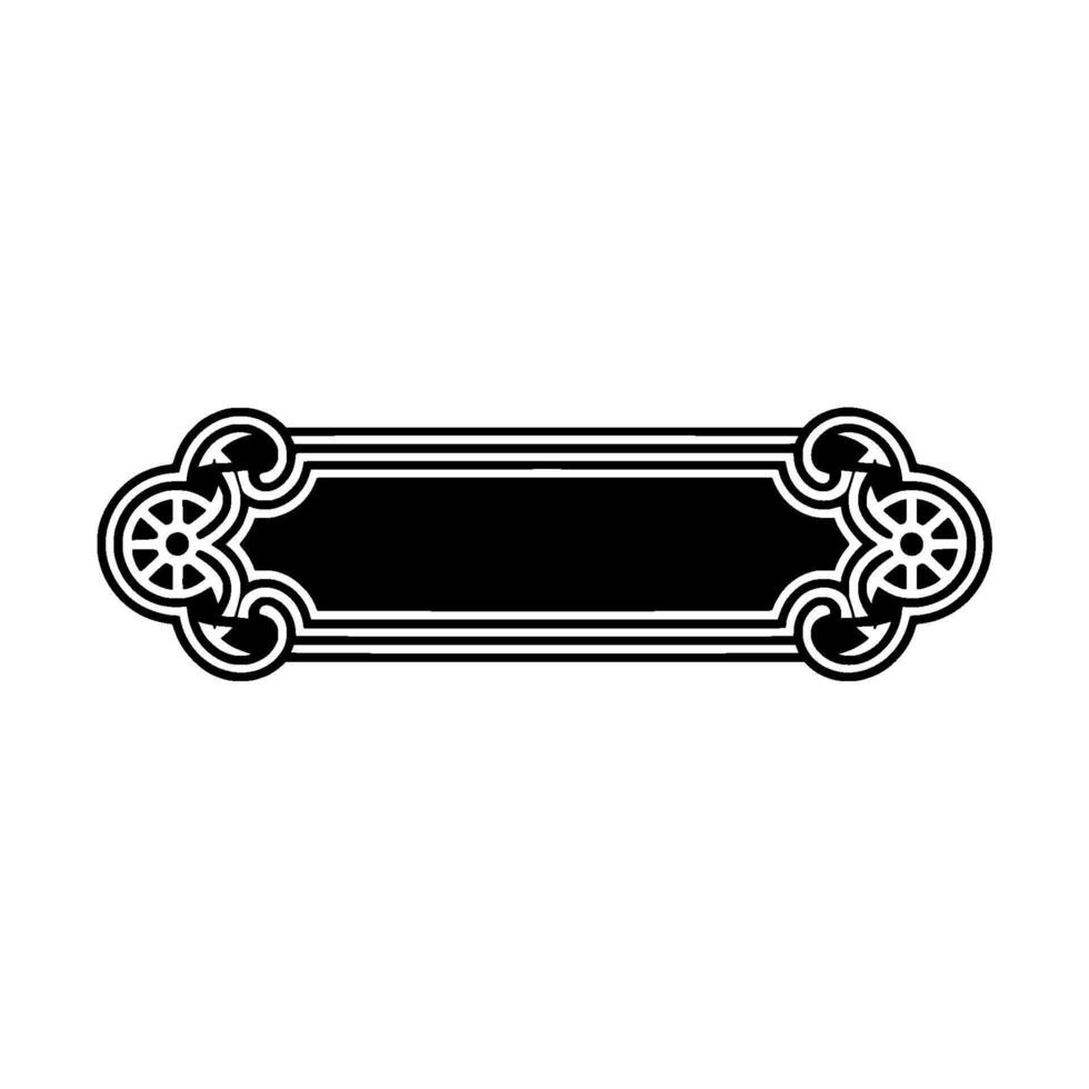 Elegant Decorative Banner with Ornamental , Black and Silver, Minimalist. vector