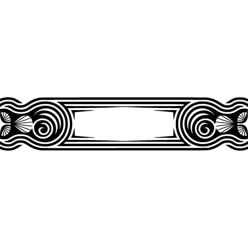 Art Deco Banner with Shell Swirl Motif. vector