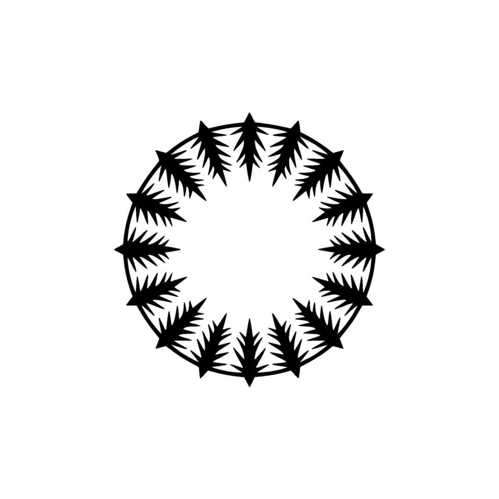 Abstract Forest Ring Minimalist Black and White , Symbolic Illustration. vector
