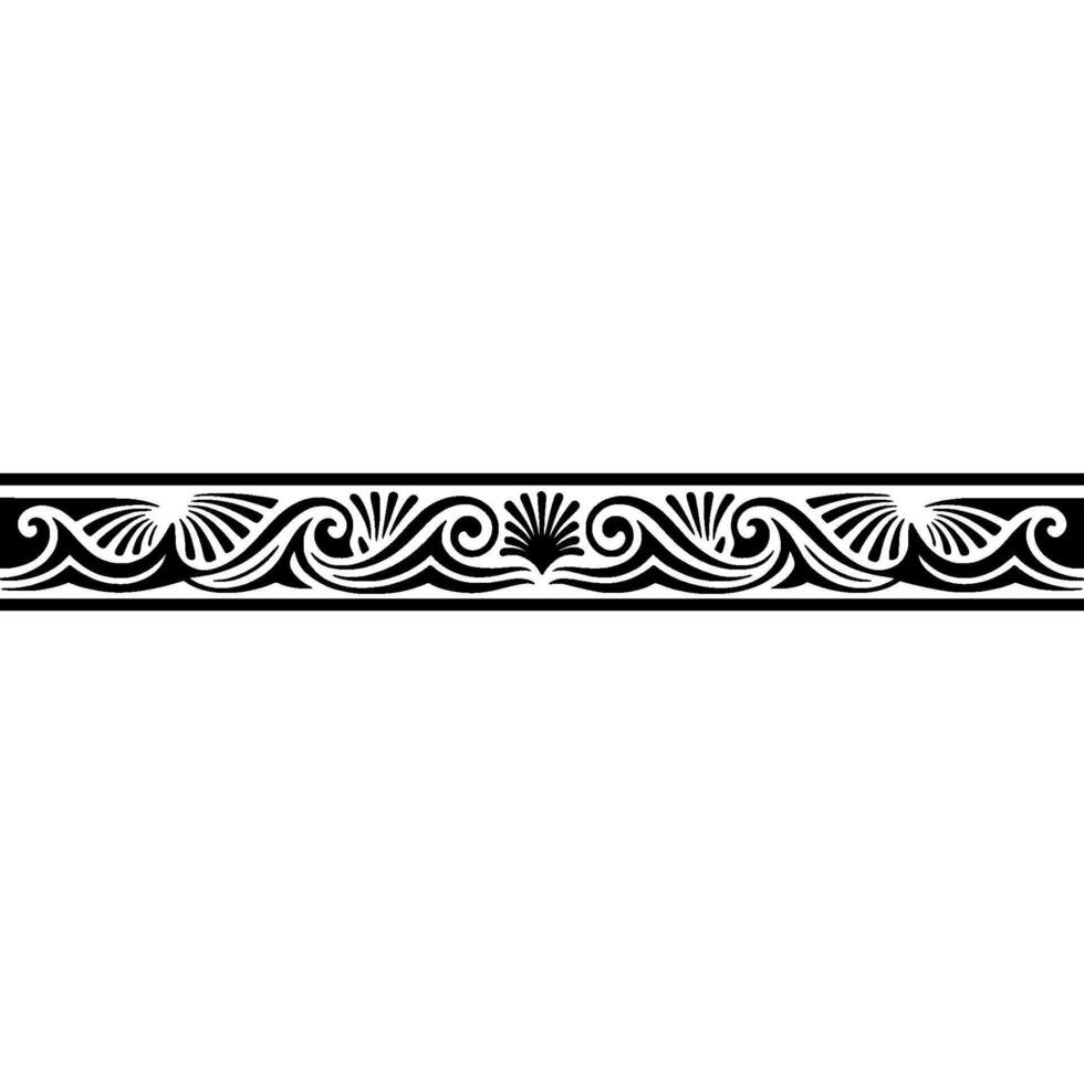 Elegant Black and White Greek Key Border , Illustration. vector