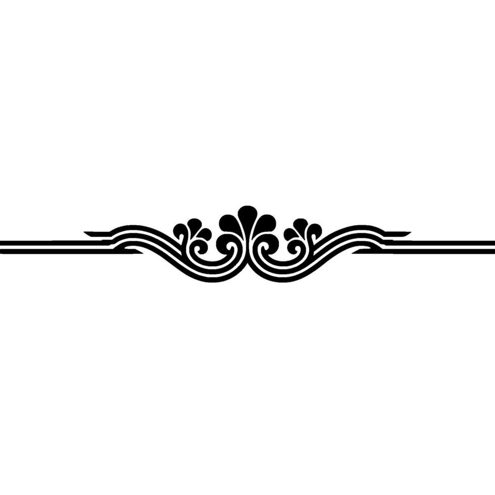 Elegant Black Decorative Border Element on Light Gray Background. vector