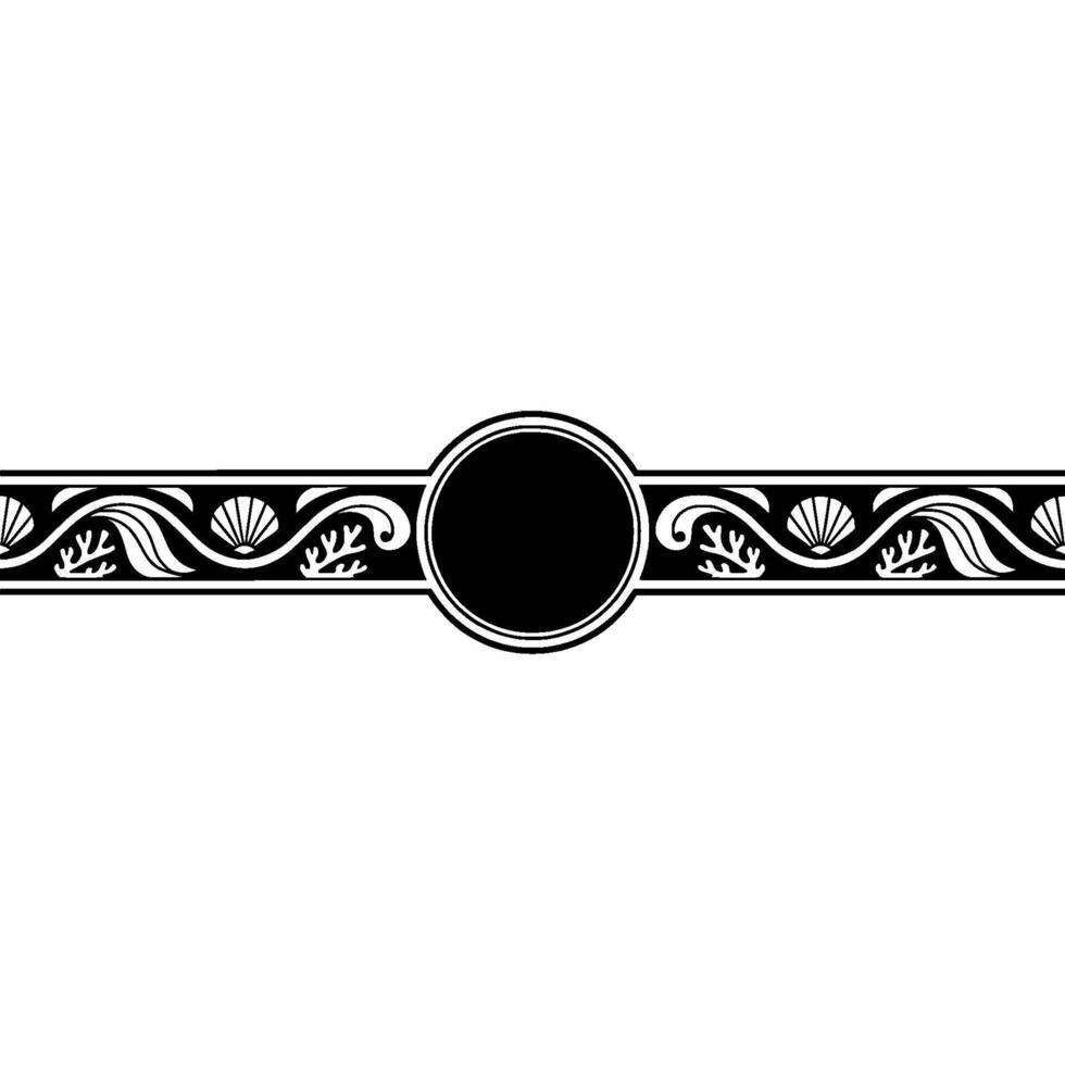 Decorative Border with Seashells Circular Frame. vector