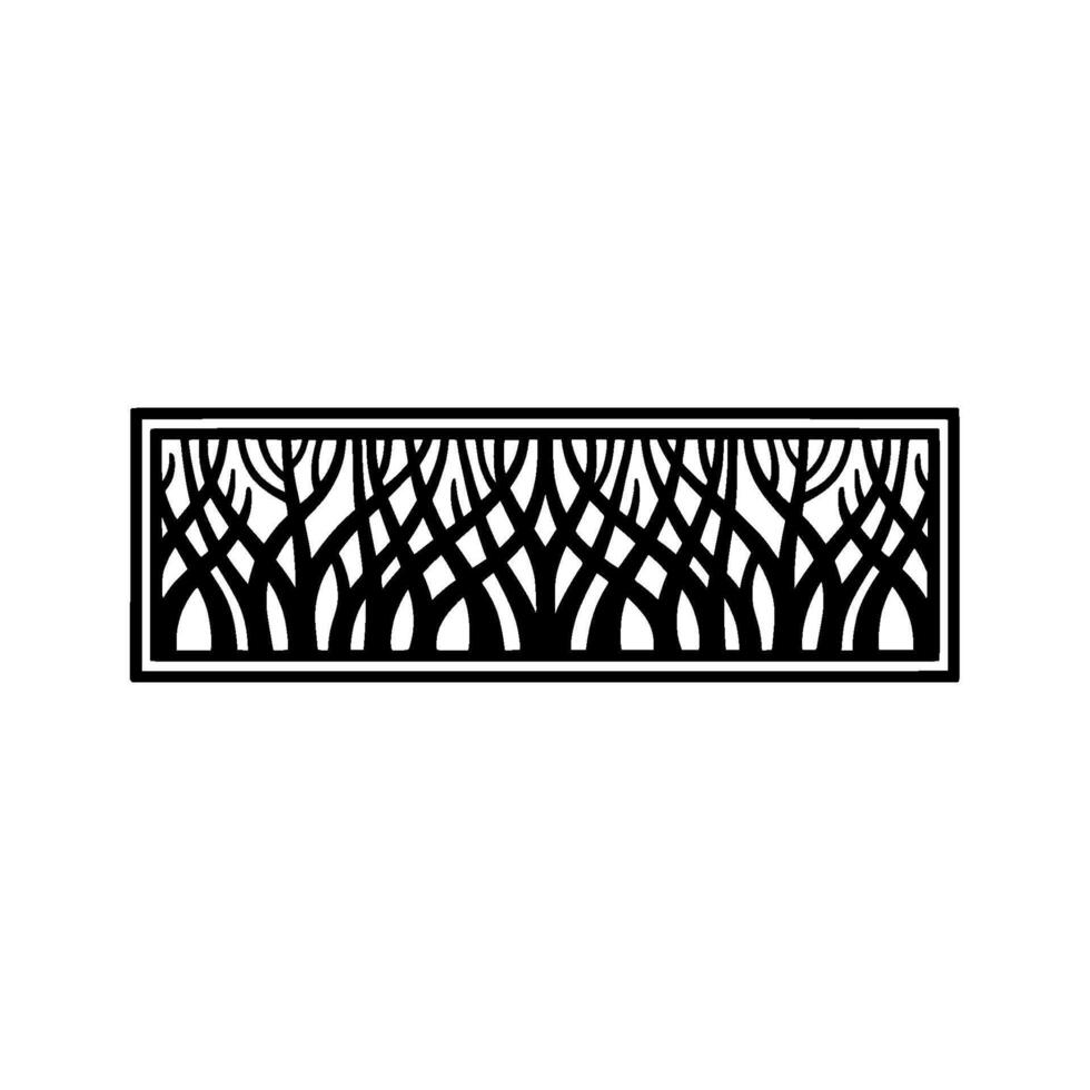 Minimalist Forest Silhouette Panel for Laser Cutting or Projects. vector