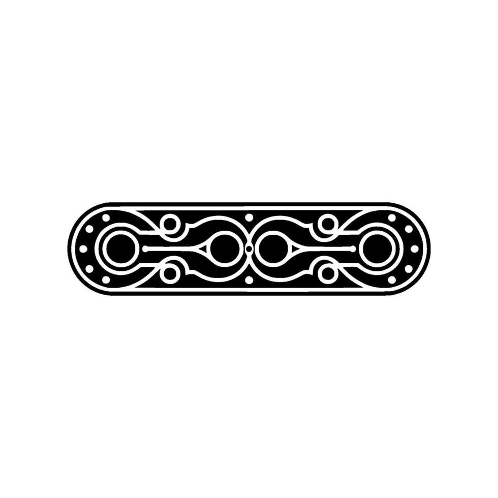 Geometric Ornate Black White Decorative Element. vector