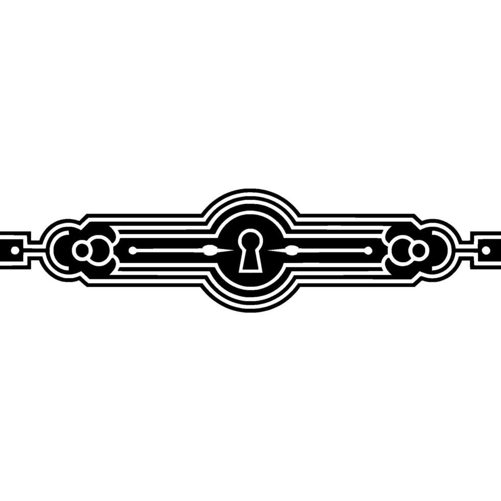 Art Deco Keyhole Emblem Minimalist , Geometric Elegance. vector