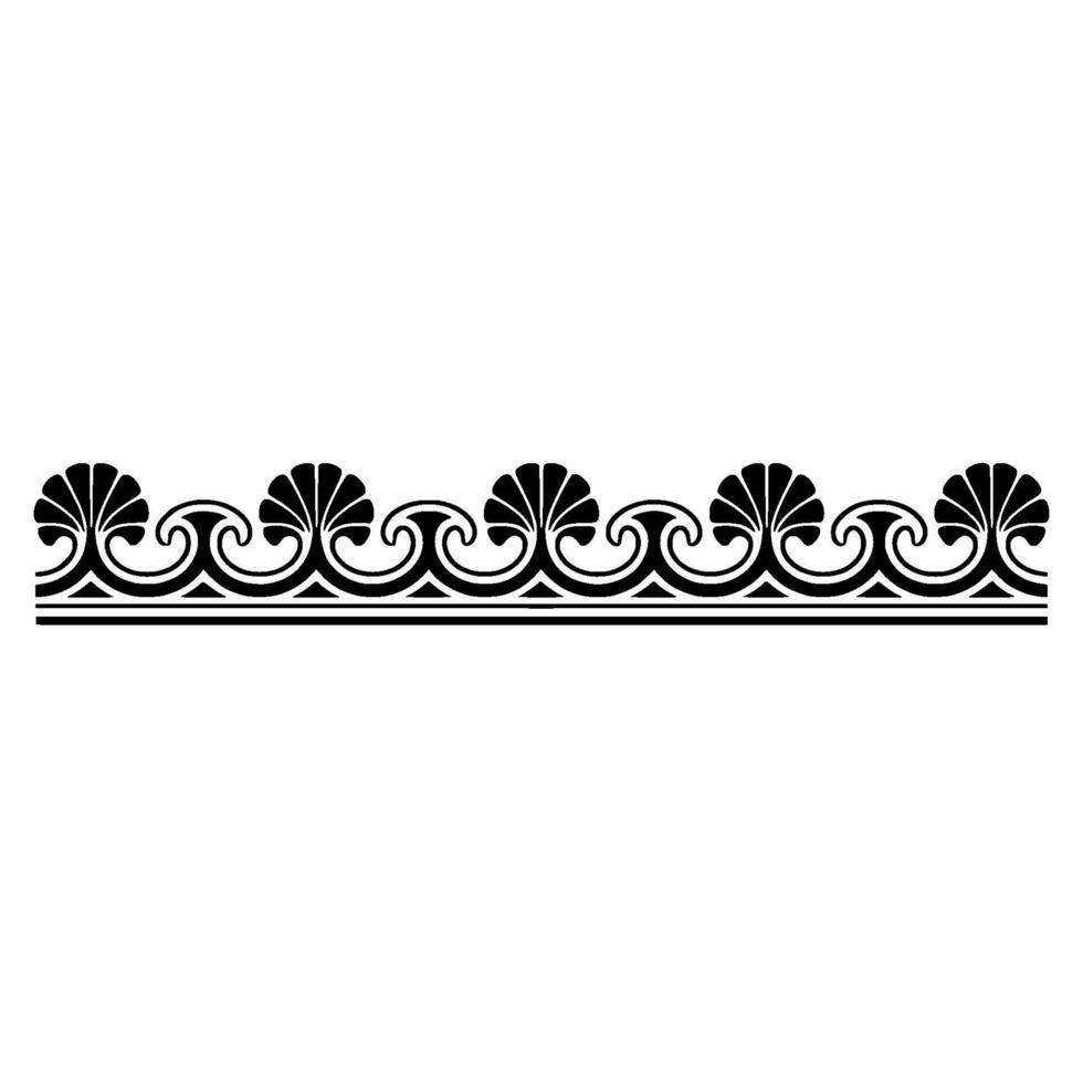 Greek Key Border, Decorative Black and White Element. vector