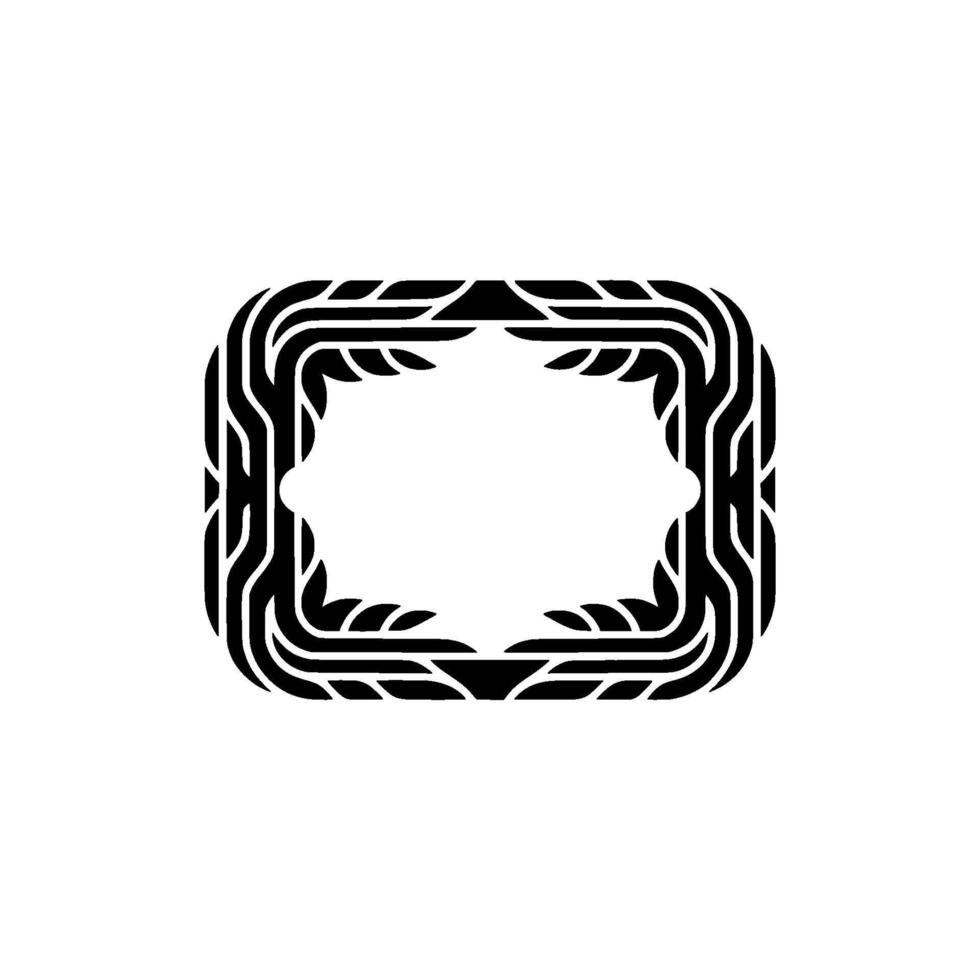 Geometric Frame, Minimalist Black White Element, Elegant Border. vector