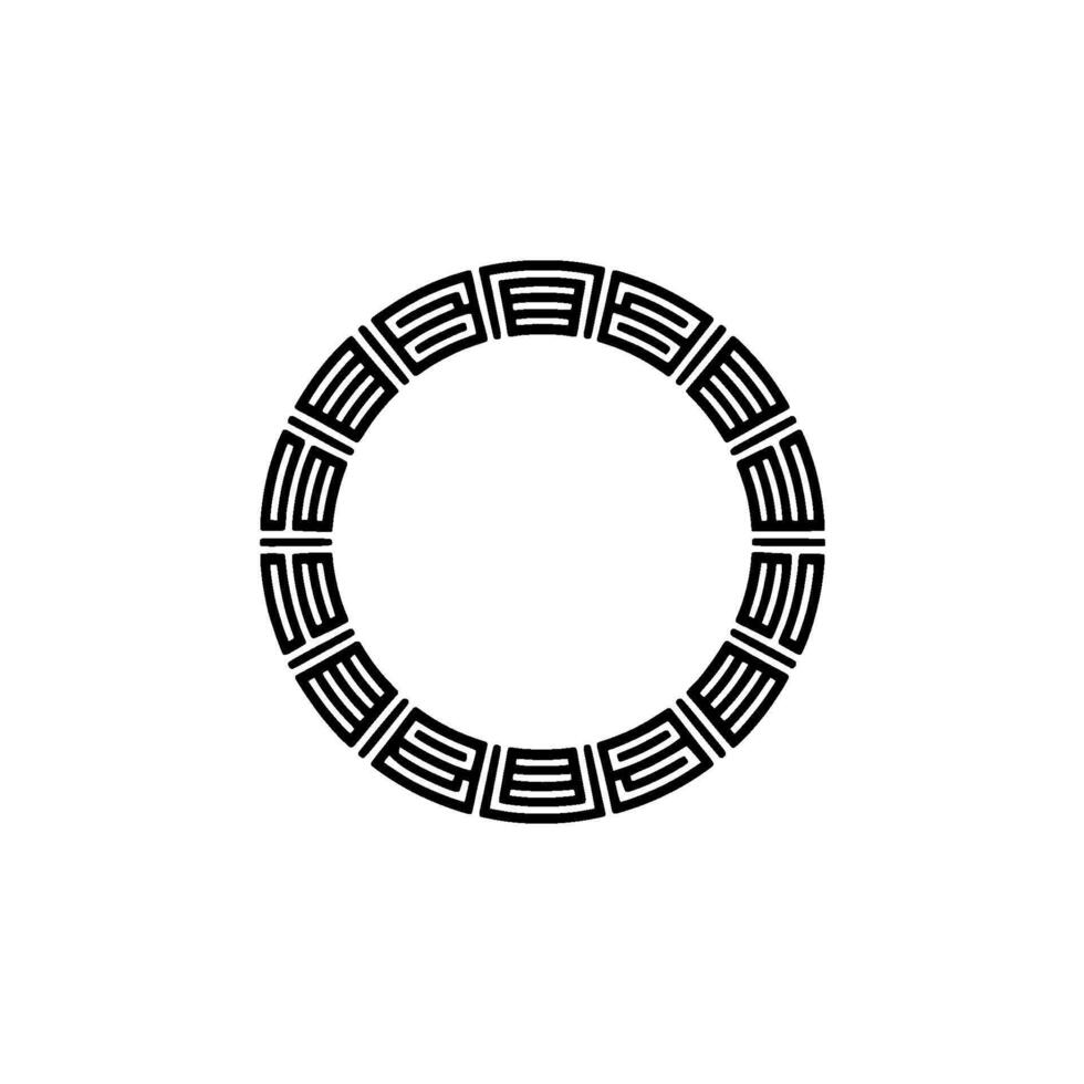 Circular Geometric Pattern with Minimalist , Black White. vector