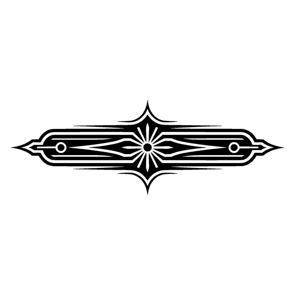Elegant Art Deco Ornament, Black and White Minimal. vector