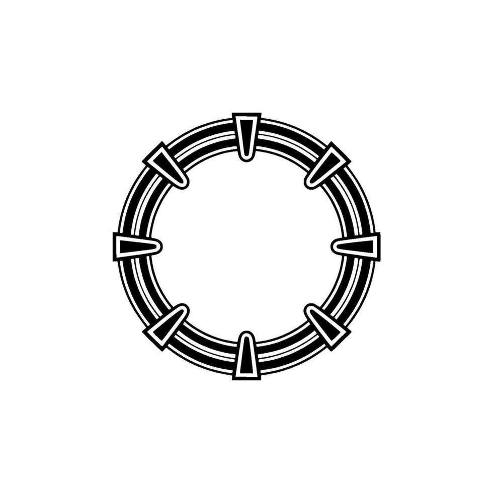 Geometric Ring , Art Deco Inspired, Black and White, Minimalist. vector