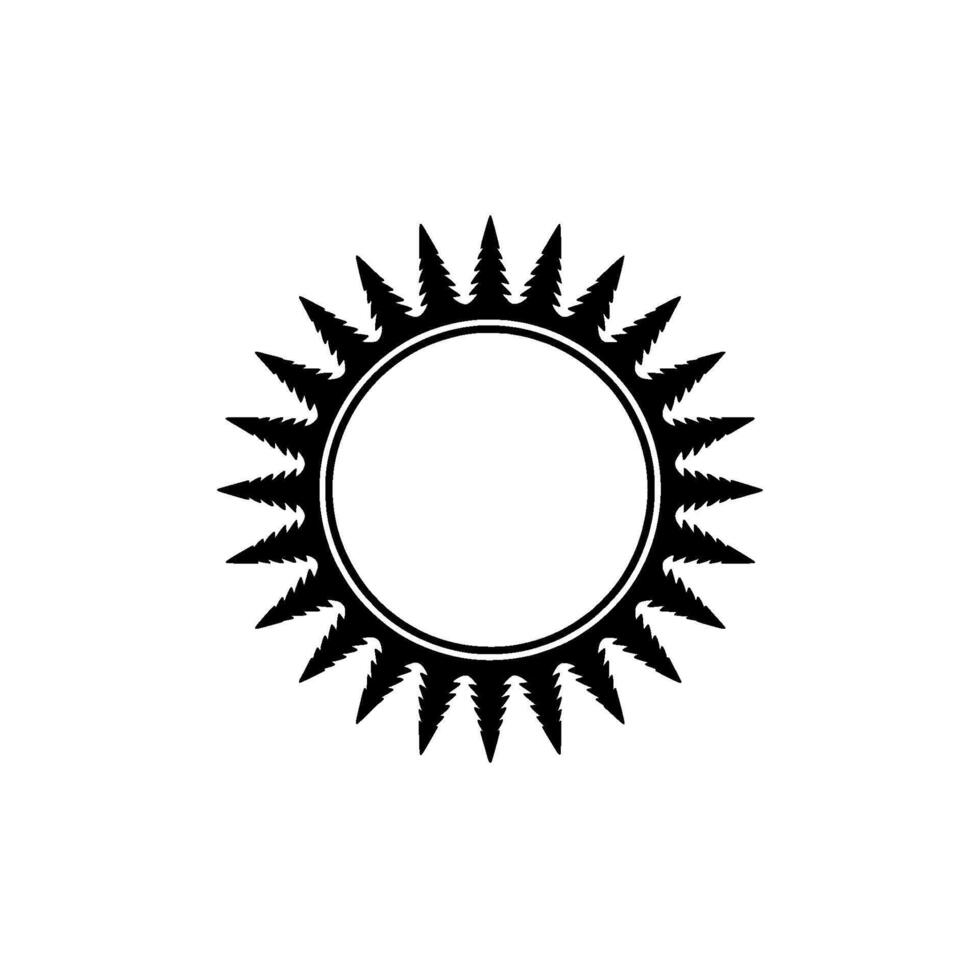 Abstract Sunburst with Fir Tree Spikes, Minimalist. vector