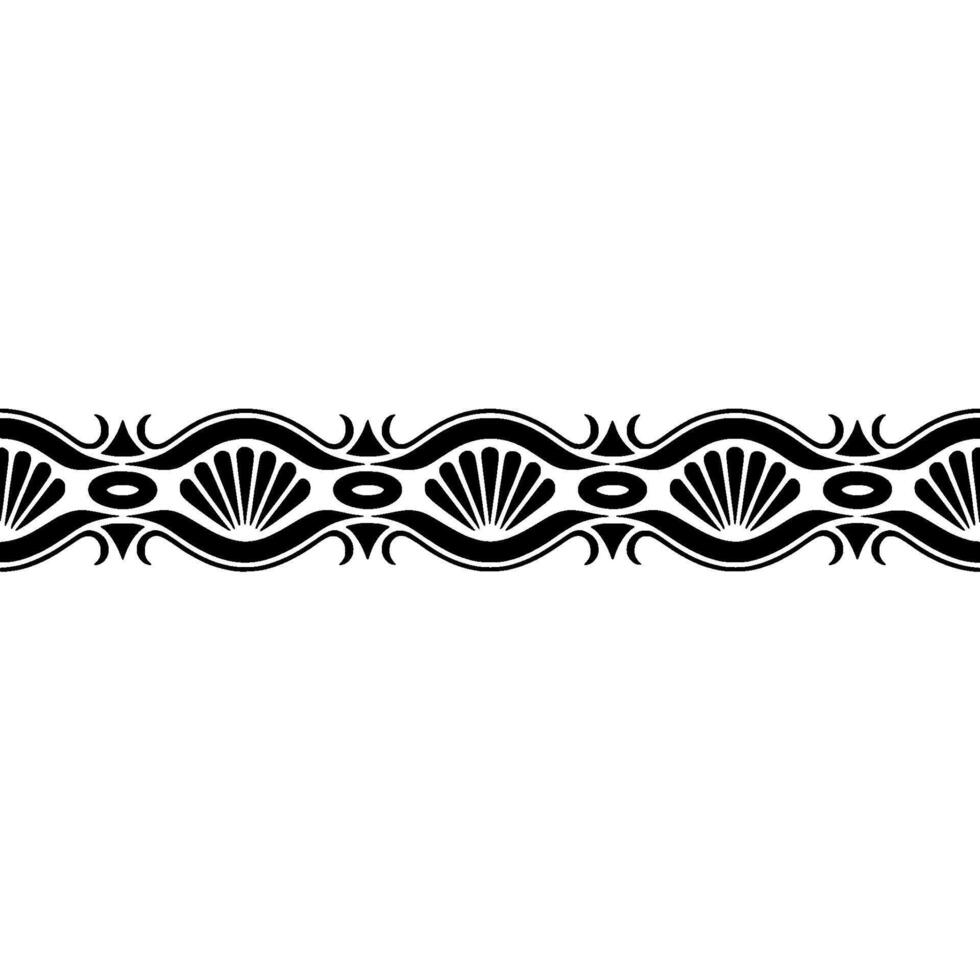 Elegant Black White Decorative Border - Seamless Pattern. vector