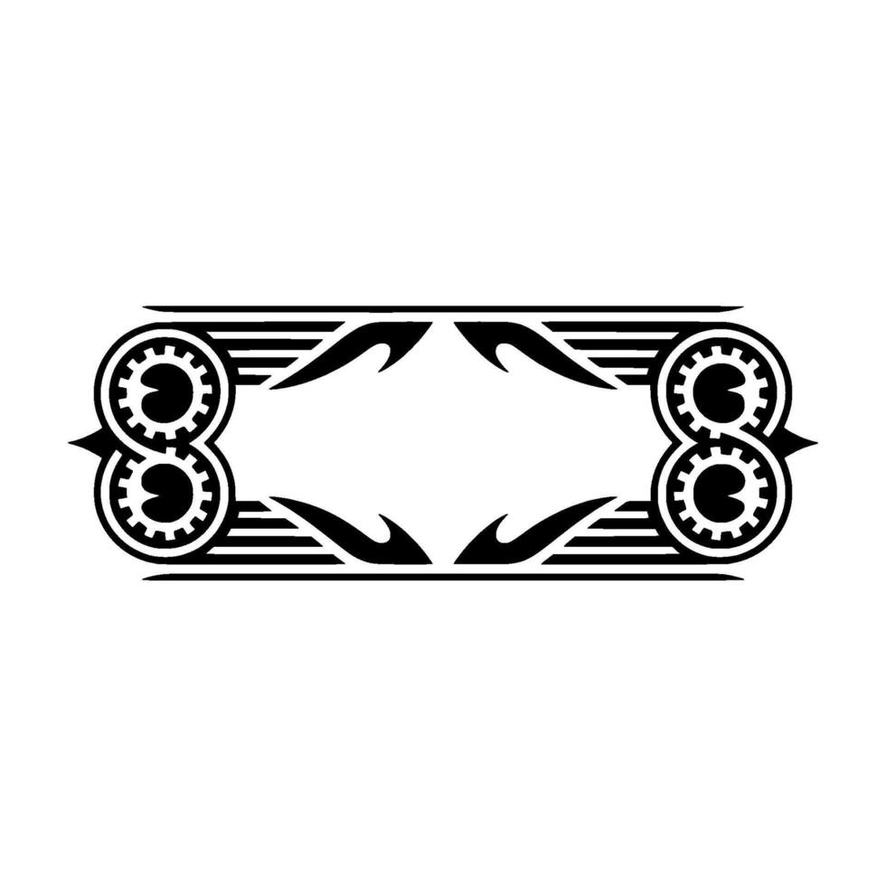 Ornate Art Deco Frame with Gear Elements on Light Background. vector