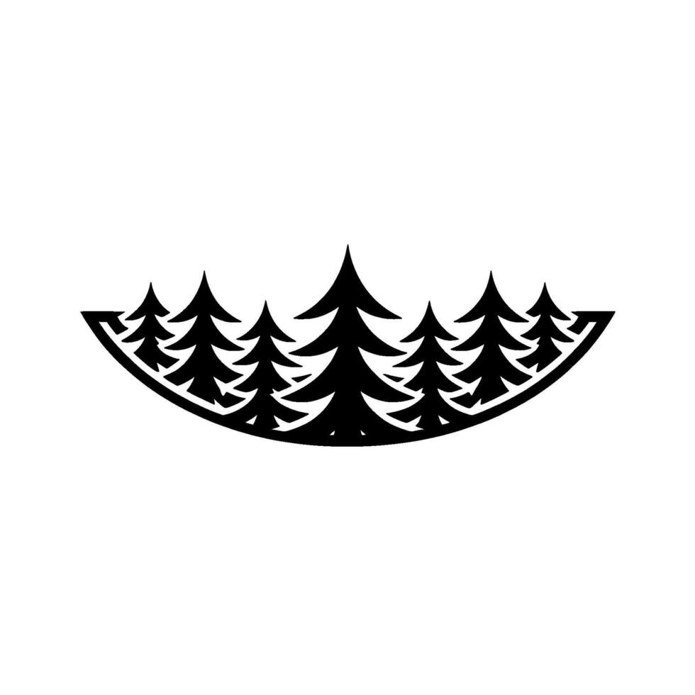 Minimalist Forest Silhouette on Neutral Background. vector
