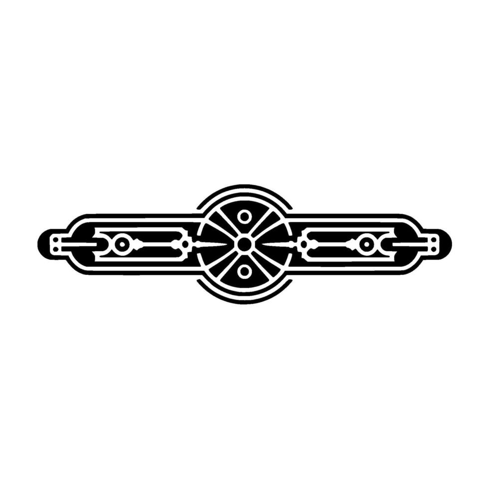 Ornamental Black and White Emblem Geometric, Minimalist. vector