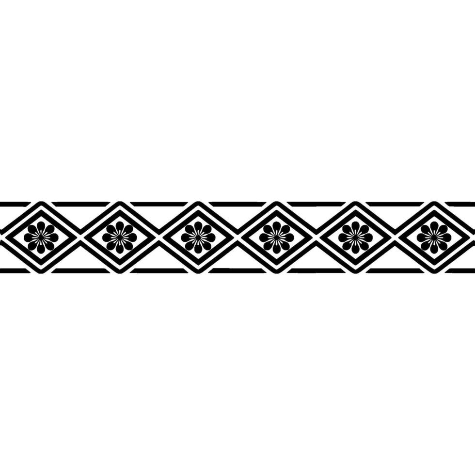 Geometric Floral Border , Minimalist , Decorative Elements. vector