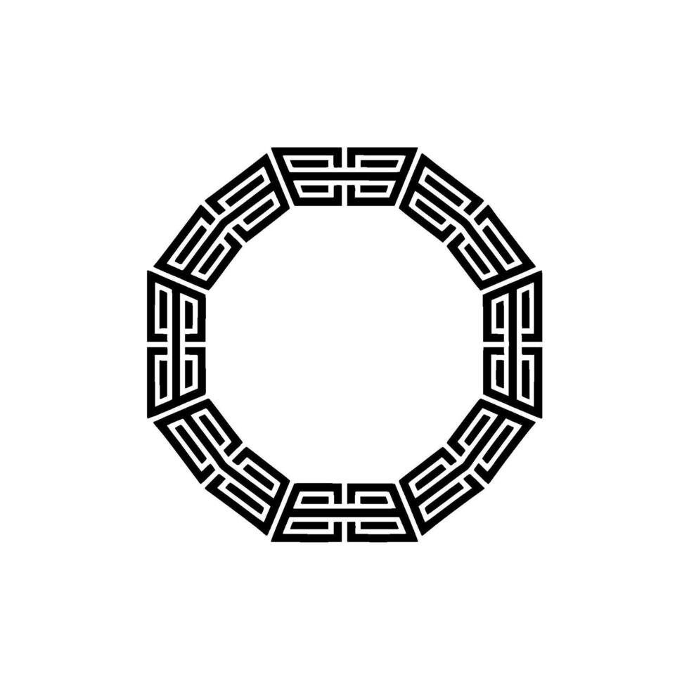 Geometric Black Octagon Frame , Elegant Minimalist. vector