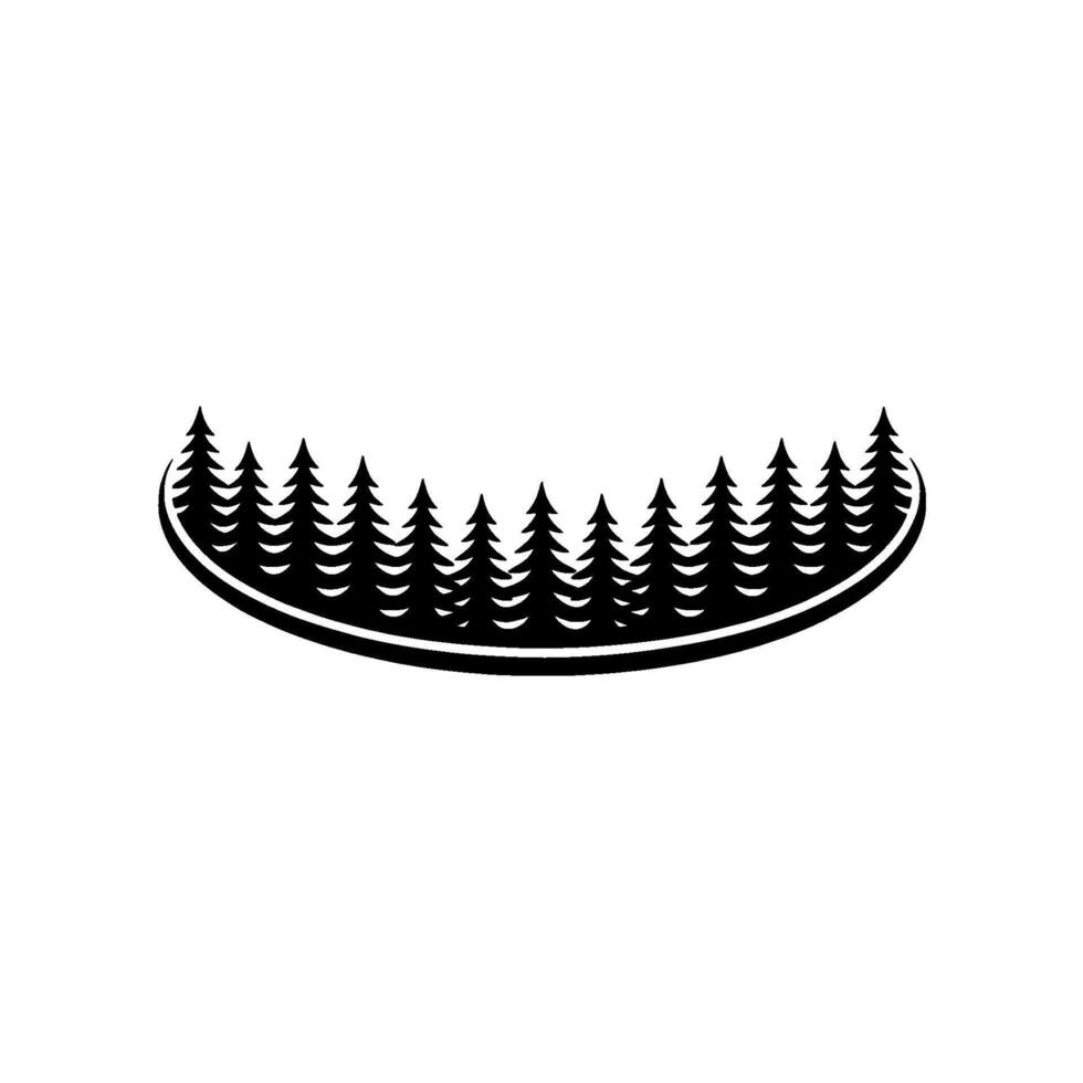 Black and White Minimalist Forest Silhouette. vector