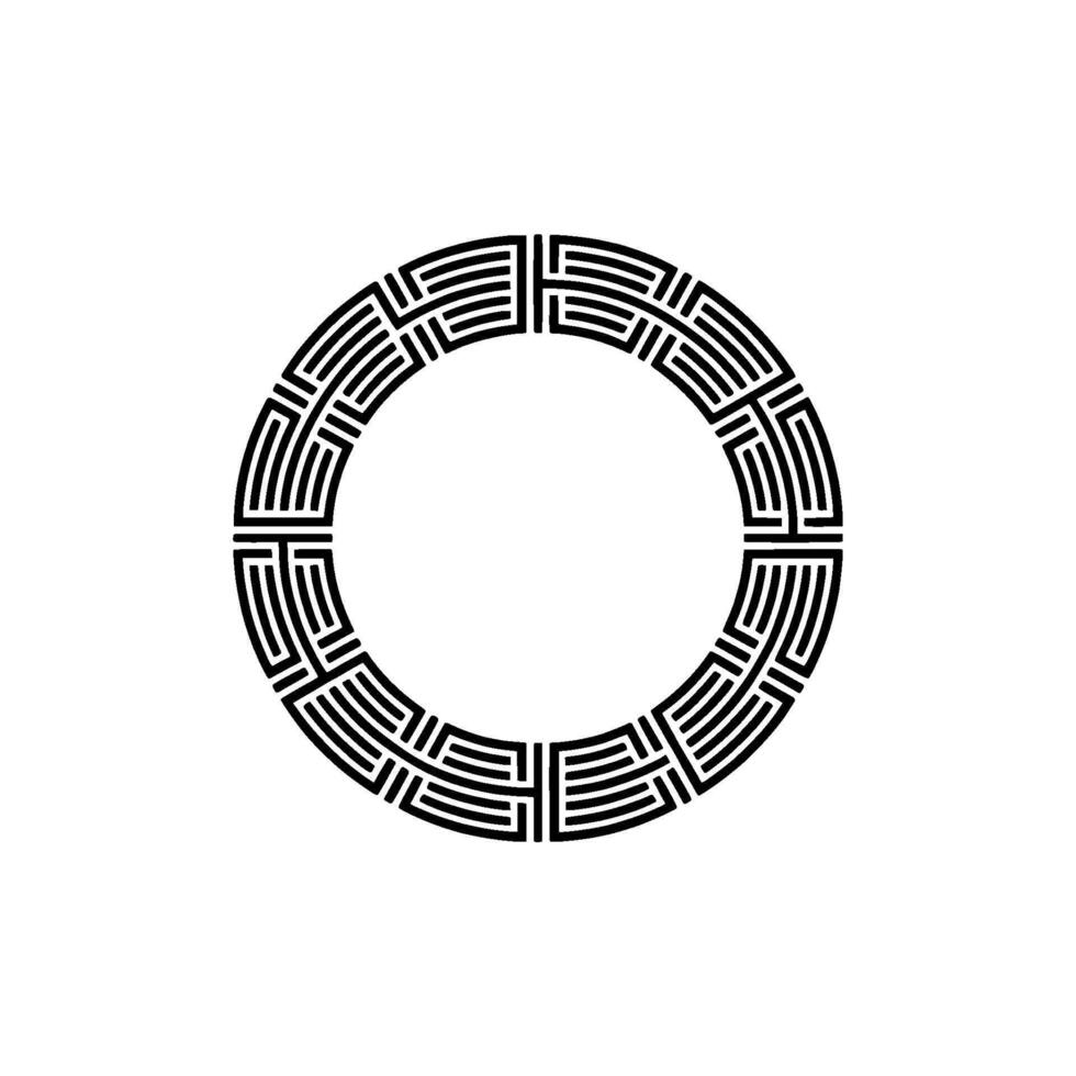 Abstract Black Circular Pattern on White Background. vector