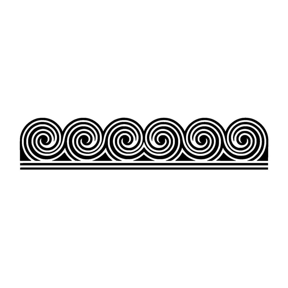 Swirl Border, Black White , Ancient Greek Inspired. vector