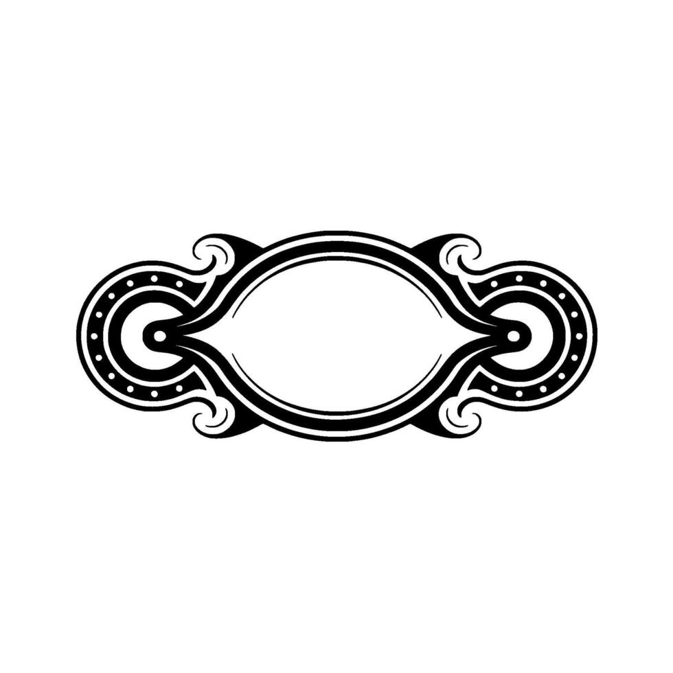 Elegant Black and White Oval Frame , Decorative Border, Minimalist. vector