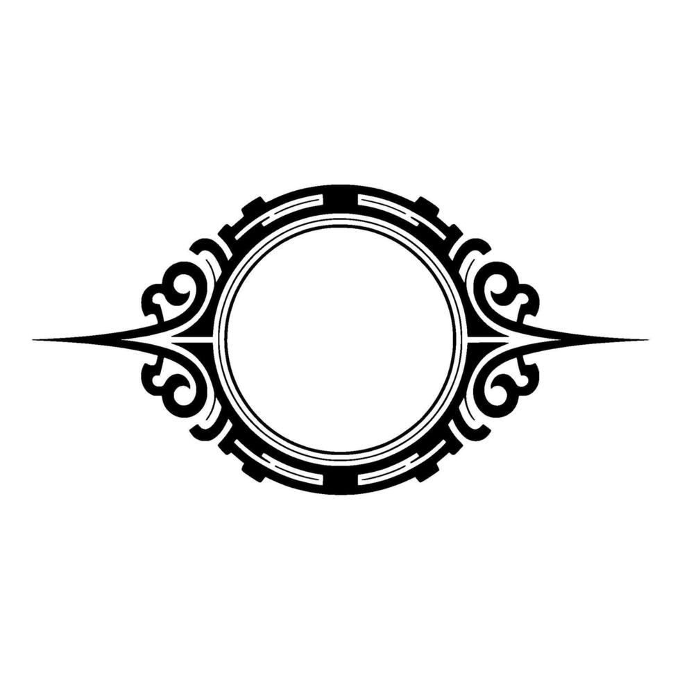 Elegant Black Ornamental Frame on White, Minimalist. vector