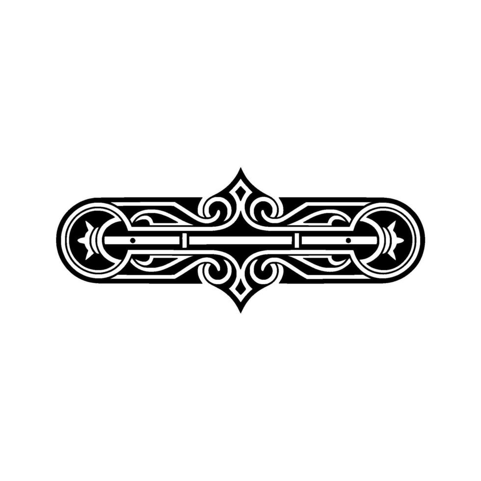 Decorative Ornamental Element, Black Silver. vector