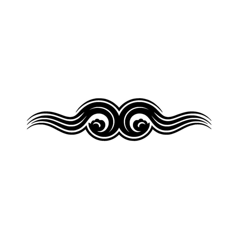 Black Tribal Wave Element on White Background. vector