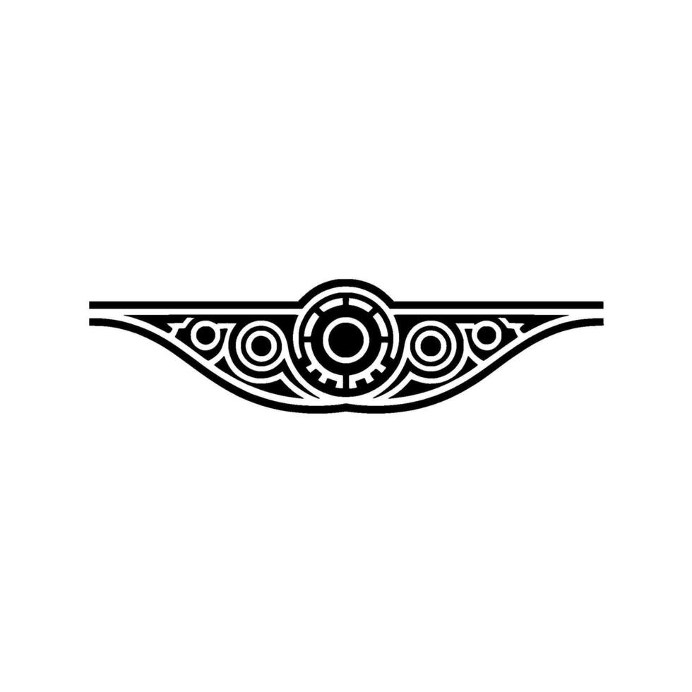 Geometric Ornament - Black White Element. vector