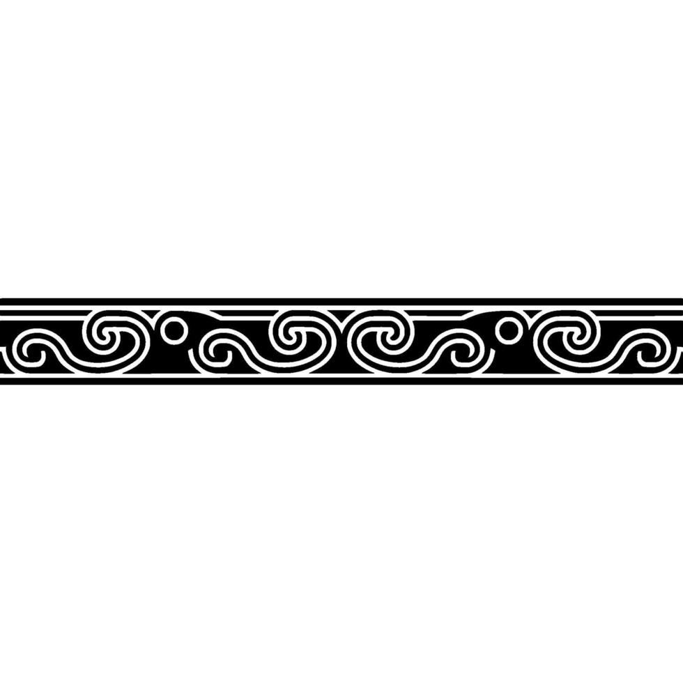 Elegant Black White Swirl Border , Ornament. vector