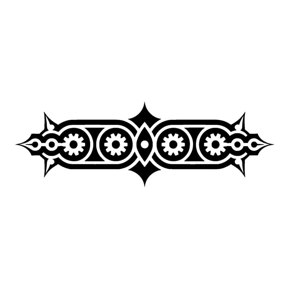 Geometric Ornament, Black and White, Decorative Border. vector