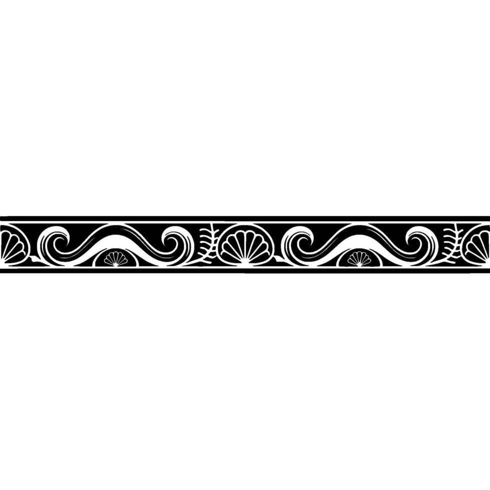 Elegant Greek Key Border - Black and White Ornament. vector