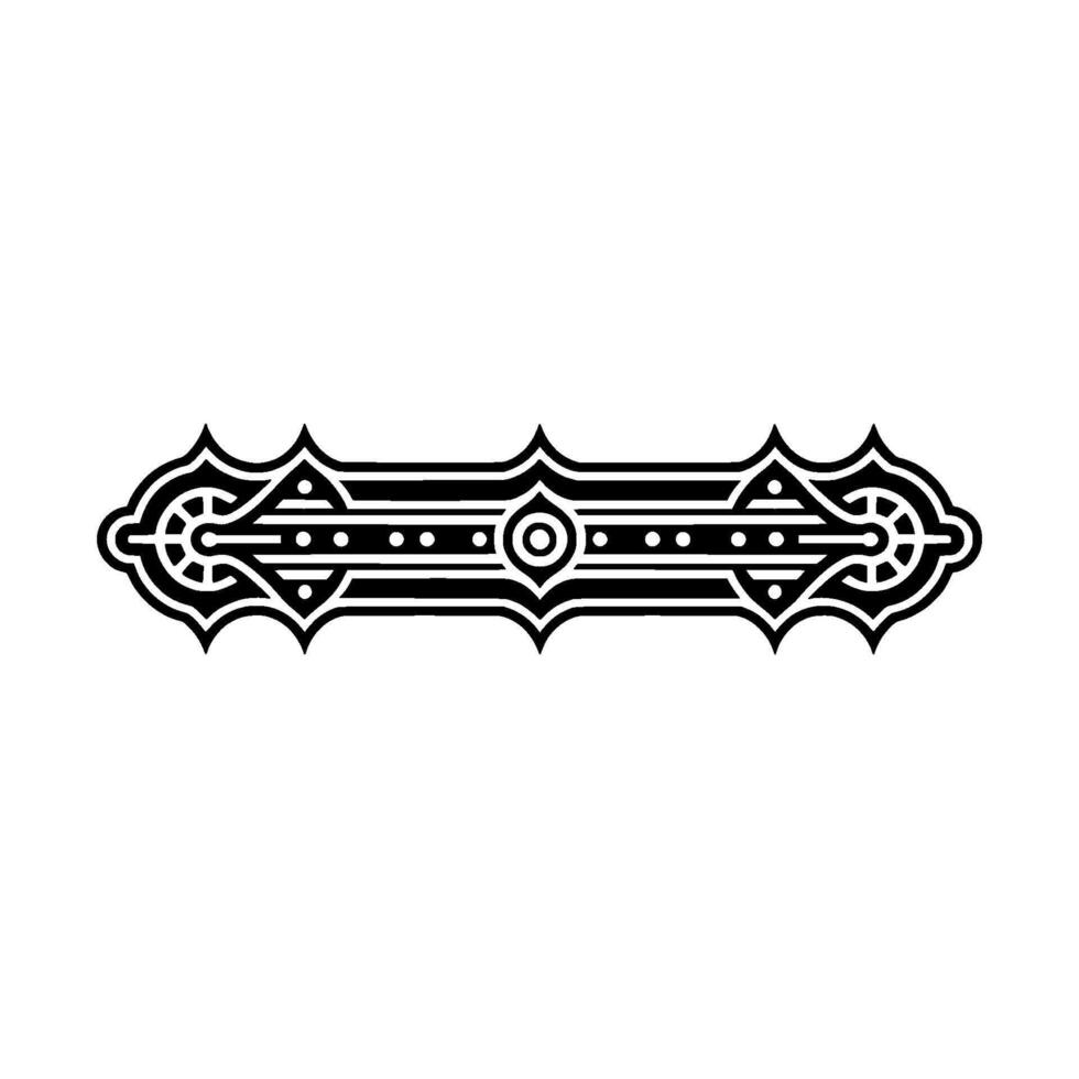 Ornate Black White Decorative Border Element, Elegant. vector