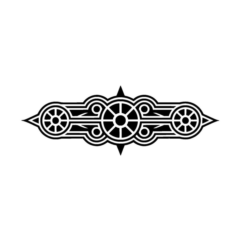 Geometric Black White Element, Decorative Border, Art Deco Style. vector